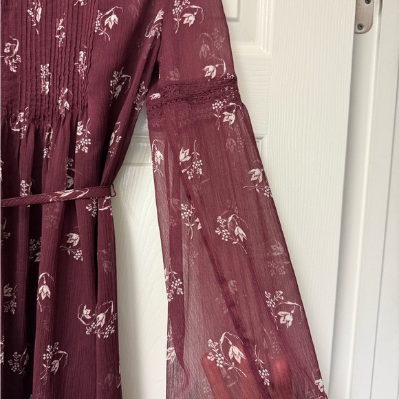 Abercrombie & Fitch Floral Burgundy Lined Dress Size XS - Picture 8 of 14